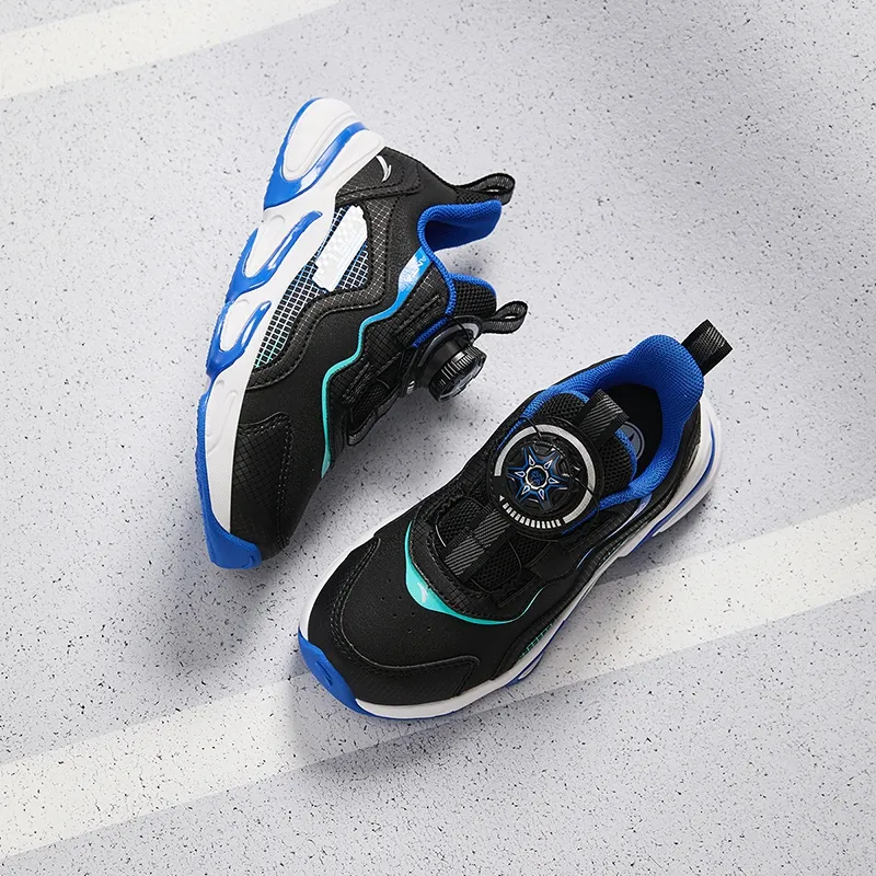 Antakids Lightweight Shock Absorbers Low Top Kids' Running Shoes Black Blue Children Aged 3 7 Years Old-5