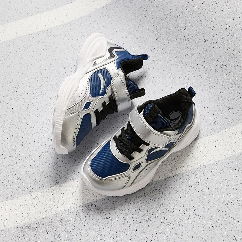 Antakids Lightweight Shock Absorbers Low Top Kids' Running Shoes Blue Silver Children Aged 3 7 Years Old-2