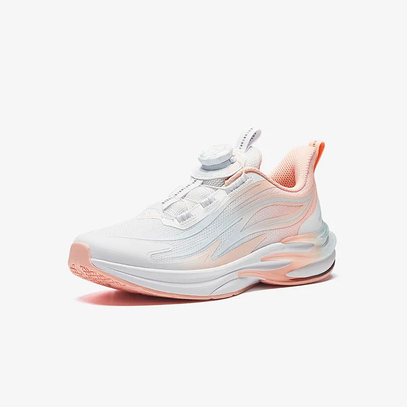 Antakids Fiery Red 5.0 Cushioning, Wear Resistant Low Top Kids' Running Shoes White Blue Orange Unisex-1