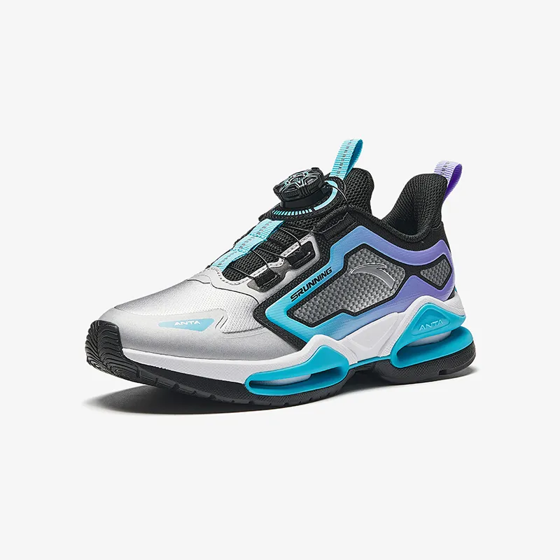 Antakids Lightweight Cushioning Low-Top Kids' Running Shoes Silver Black Blue Kids'-1