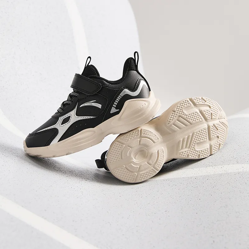 Antakids Lightweight Cushioning Low Top Kids' Running Shoes Black Silver Children Aged 3 7 Years Old-6