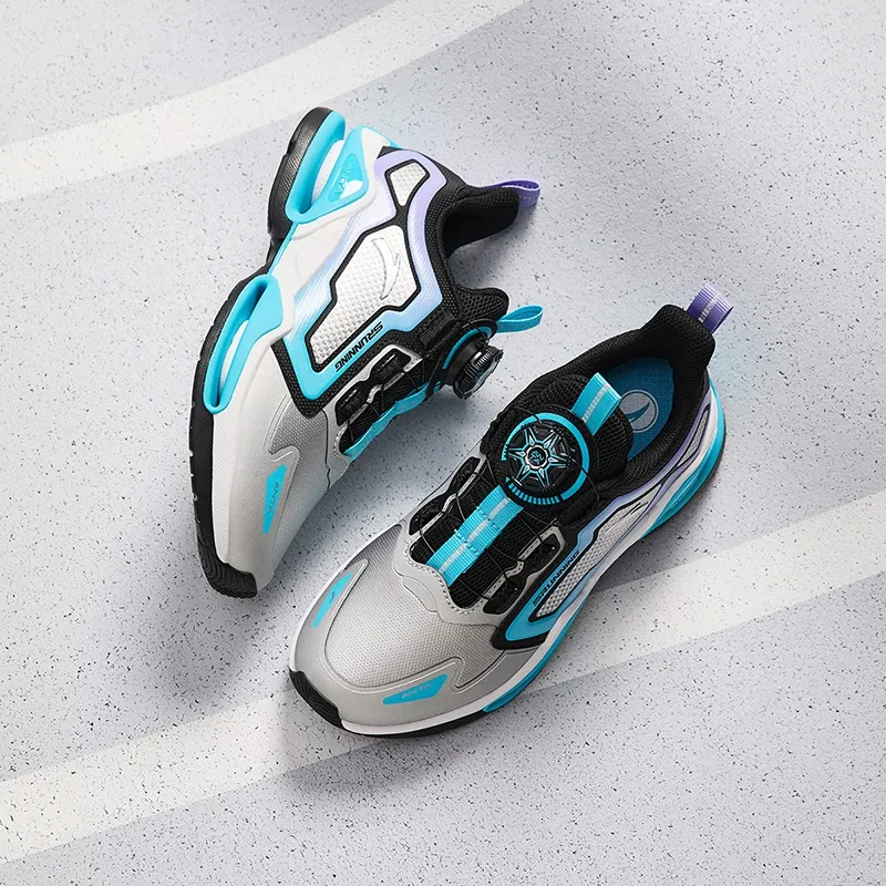Antakids Lightweight Cushioning Low-Top Kids' Running Shoes Silver Black Blue Kids'-6