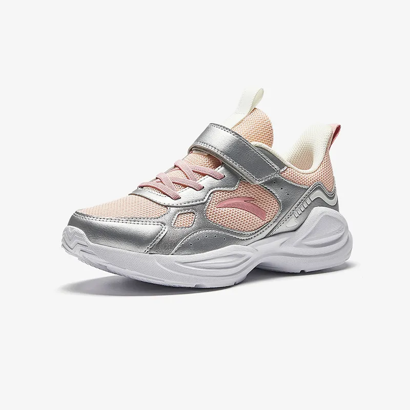Antakids Lightweight Shock Absorbers Low Top Kids' Running Shoes Pink Silver Unisex-3