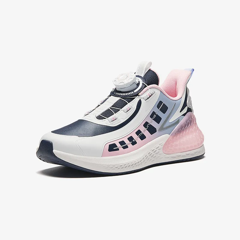 Antakids C37 Lightweight Cushioning Low Top Kids' Running Shoes New Ink Blue / Anta White / Cute Pink Teenagers-1