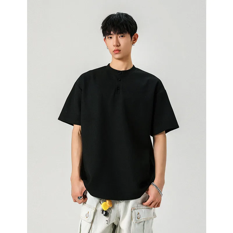 PAINT STAIN Versatile Basic T Shirt Unisex Classic Black-9