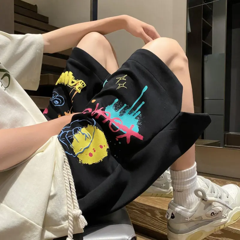 TYPERIGHTER Casual Shorts Unisex Black-5