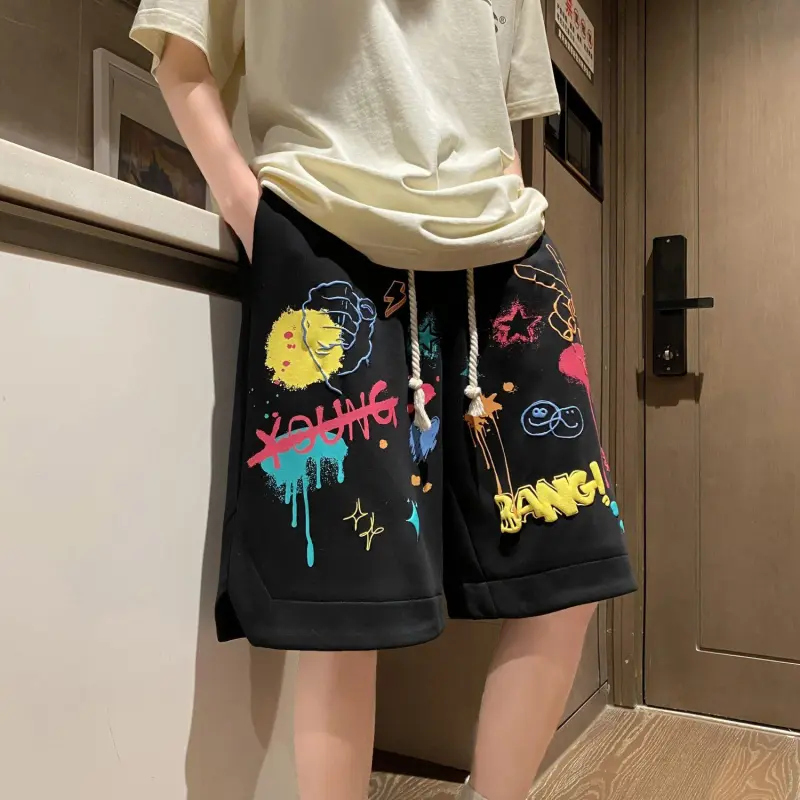 TYPERIGHTER Casual Shorts Unisex Black-3