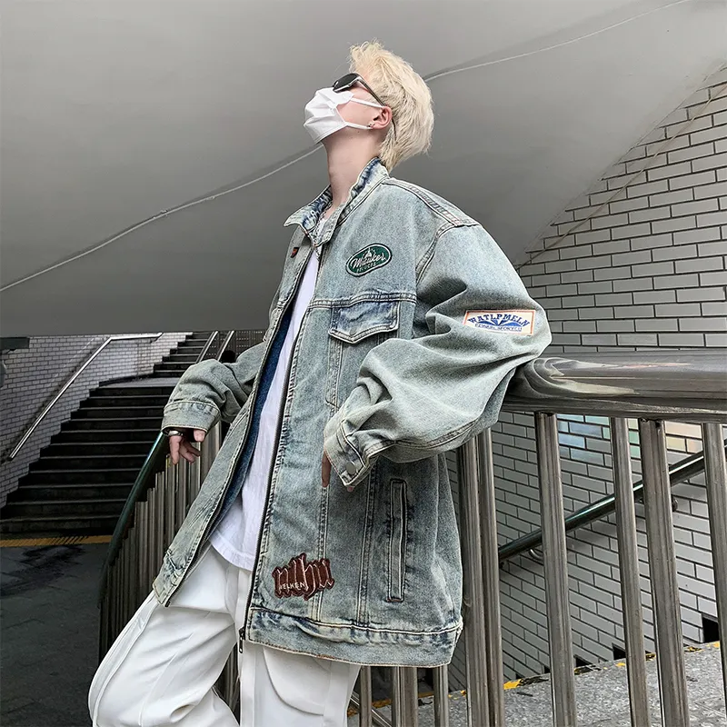 PAINT STAIN Denim Jacket Unisex Blue-10