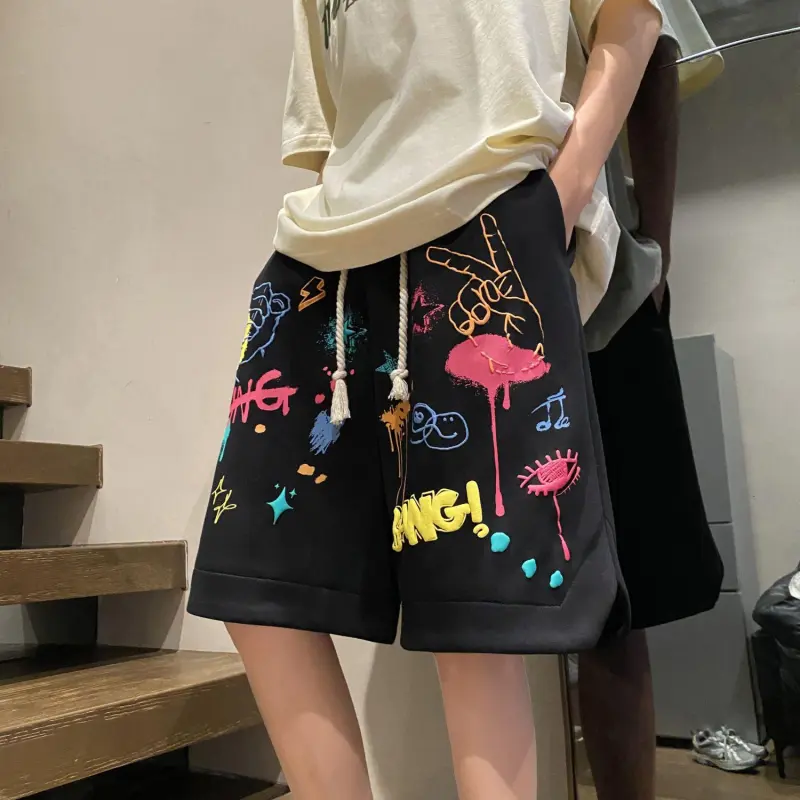 TYPERIGHTER Casual Shorts Unisex Black-2