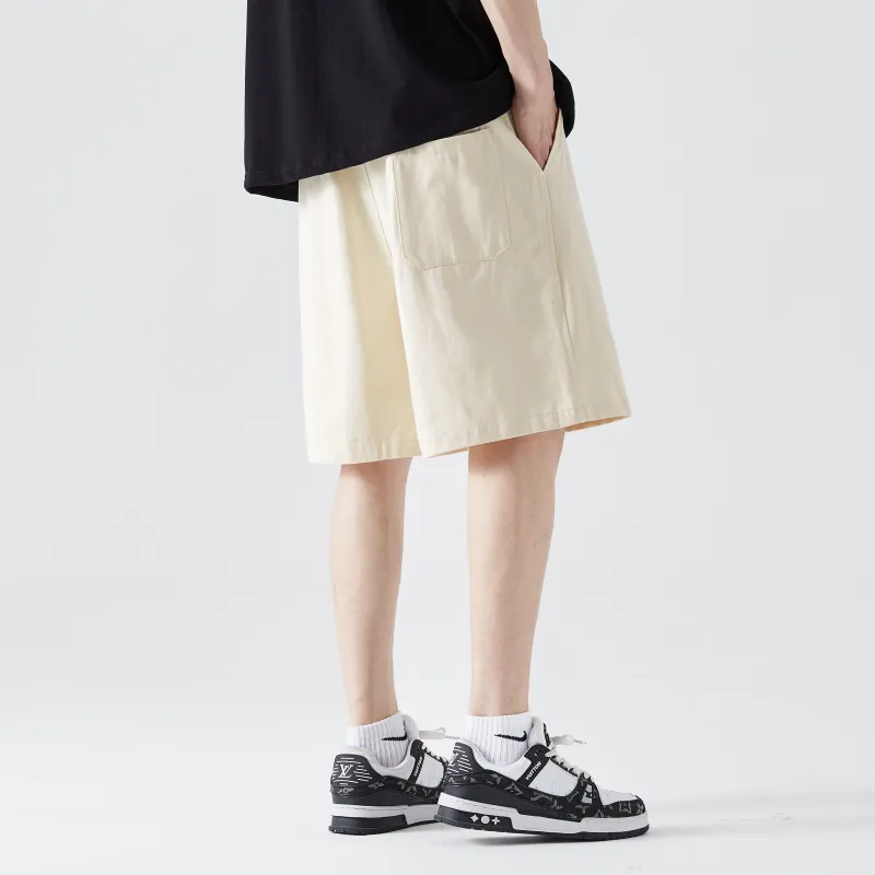 TYPERIGHTER Casual Shorts Unisex Beige Apricot-3