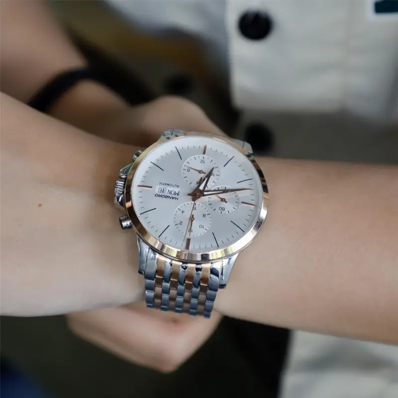 HANBORO Automatic Mechanical Movement Watch Men's Watches Silver Dial HBR901-JBG-5