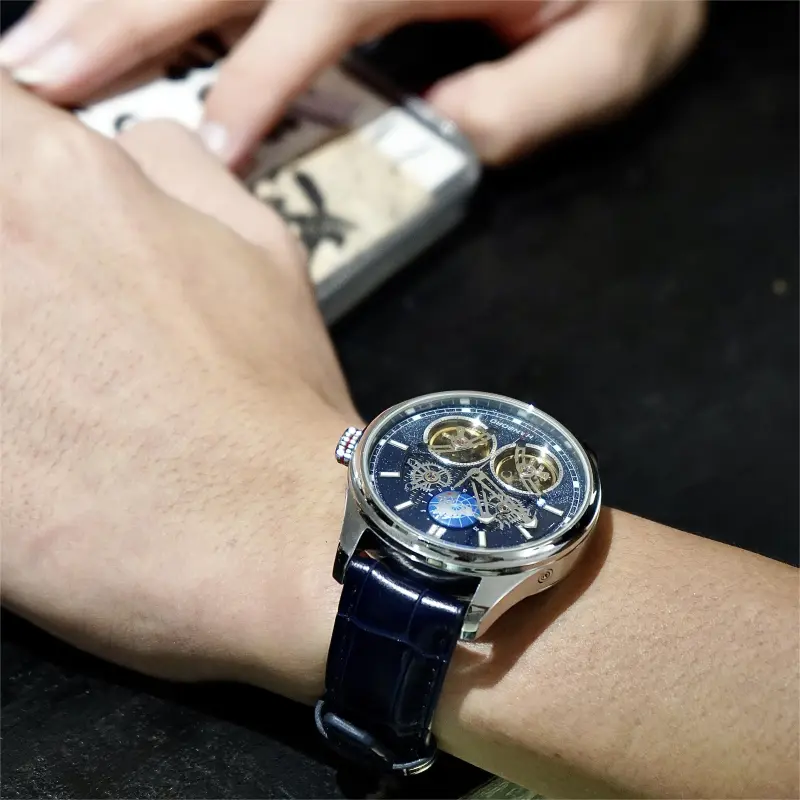 HANBORO Star Collection Automatic Mechanical Movement Watch Men's Watches Cut Out Dial HBR88821 BLL-6
