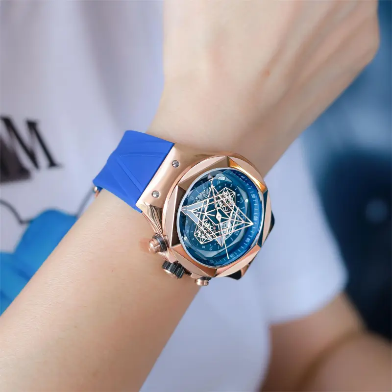 HANBORO Automatic Mechanical Movement Watch Men's Watches Cut-Out Dial HBR-998ML-4