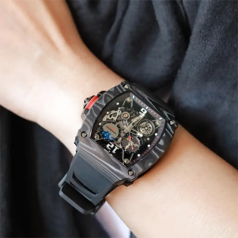 HANBORO Automatic Mechanical Movement Watch Men's Watches Black Dial HBR976-HH-3