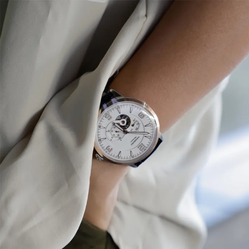 HANBORO Automatic Mechanical Movement Watch Men's Watches White Dial HBR9170-BH-5