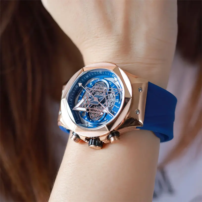 HANBORO Automatic Mechanical Movement Watch Men's Watches Cut-Out Dial HBR-998ML-5