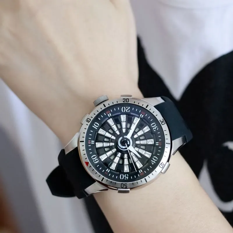 HANBORO Mechanical Movement Silicone Strap Watch Men's Watches White Dial HBR9029-4