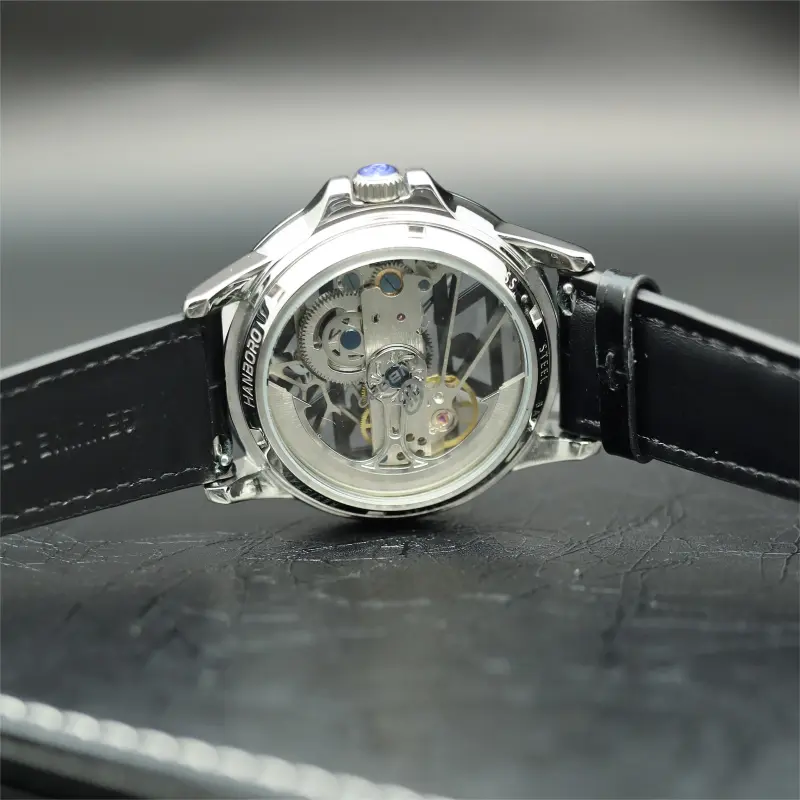 HANBORO Automatic Mechanical Movement Watch Men's Watches Cut-Out Dial HBR910-BH-3