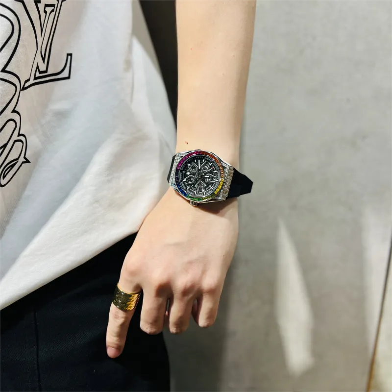 HANBORO Big Explosion Collection Automatic Mechanical Movement Watch Men's Watches Cut-Out Dial HBR9010-CH-4