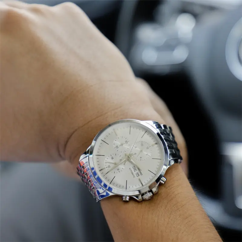 HANBORO Automatic Mechanical Movement Watch Men's Watches Silver Dial HBR901-BBG-5