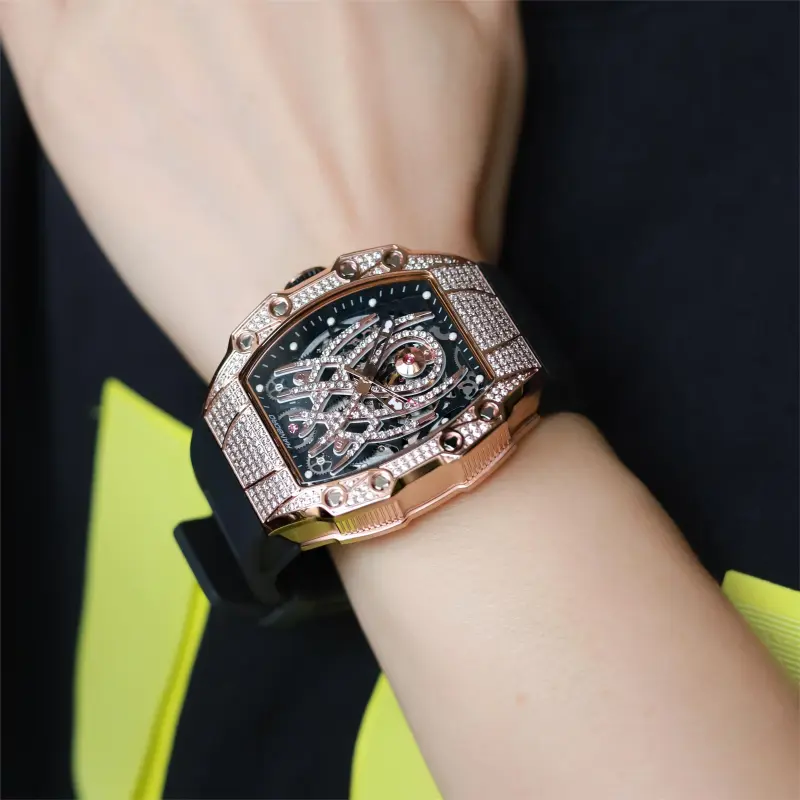 HANBORO Automatic Mechanical Movement Watch Men's Watches Gold Dial HBR922.2-13