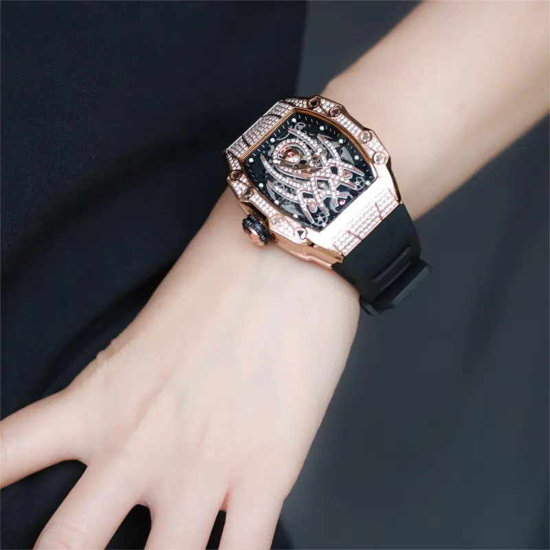HANBORO Automatic Mechanical Movement Watch Men's Watches Gold Dial HBR922.2-9