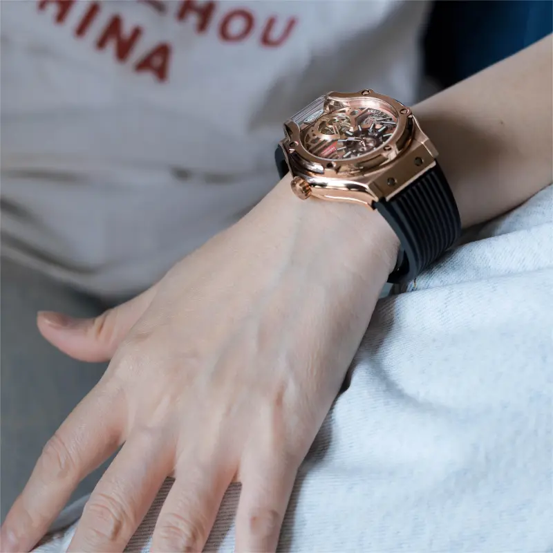 HANBORO Automatic Mechanical Movement Watch Men's Watches Cut-Out Dial HBR995-MH-4