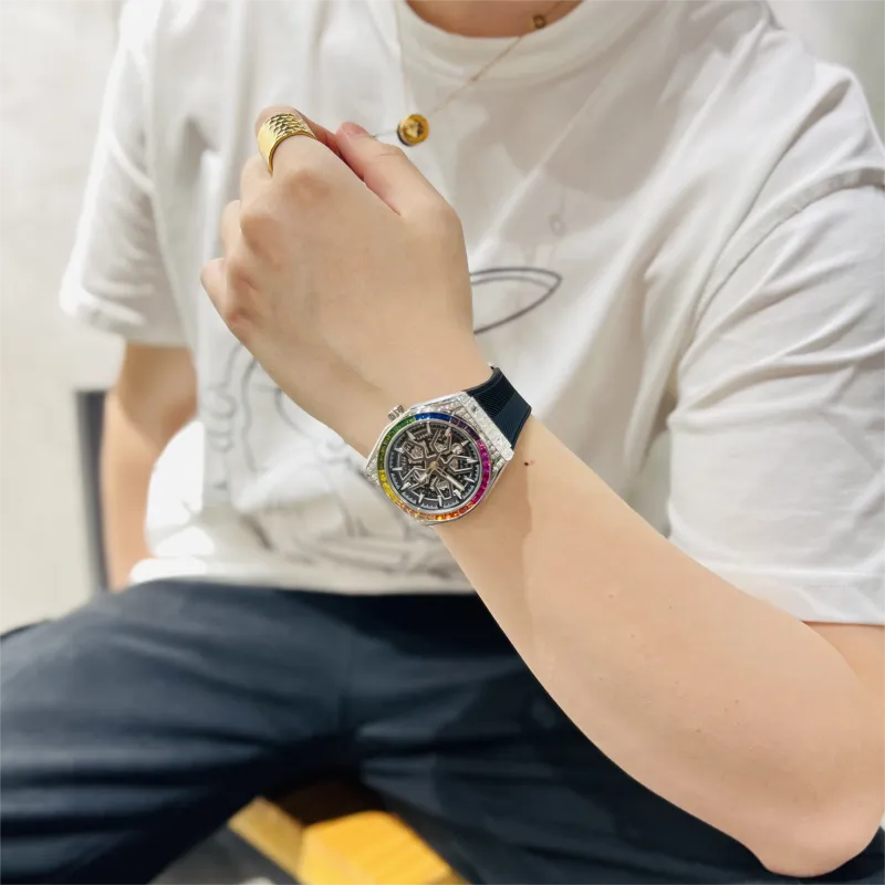 HANBORO Big Explosion Collection Automatic Mechanical Movement Watch Men's Watches Cut-Out Dial HBR9010-CH-5