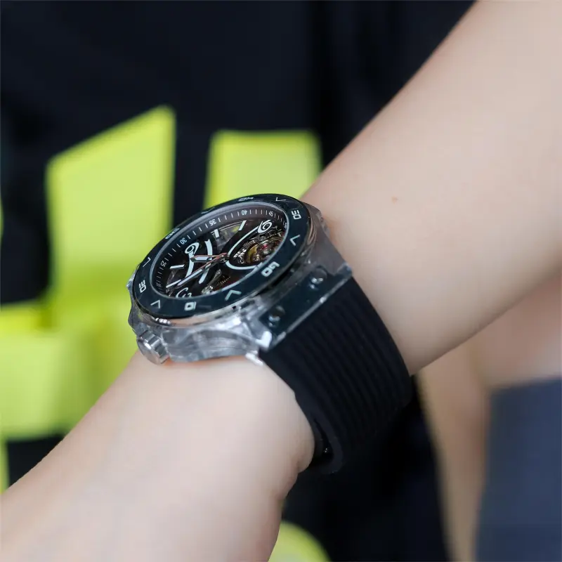 HANBORO Automatic Mechanical Movement Watch Men's Watches Cut Out Dial HBR963-11
