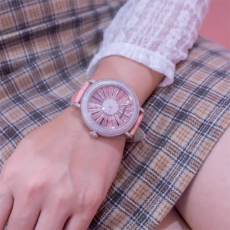 HANBORO Automatic Mechanical Movement Watch Women's Watch Pink Watch Dial HBR8892-BF-5