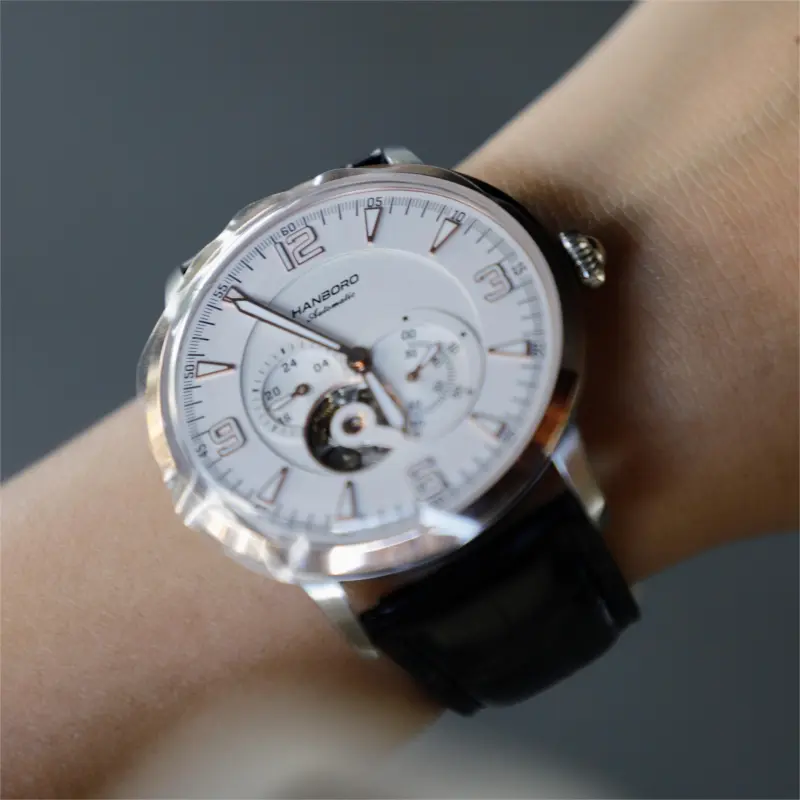 HANBORO Automatic Mechanical Movement Watch Men's Watches White Dial HBR9170-BH-6