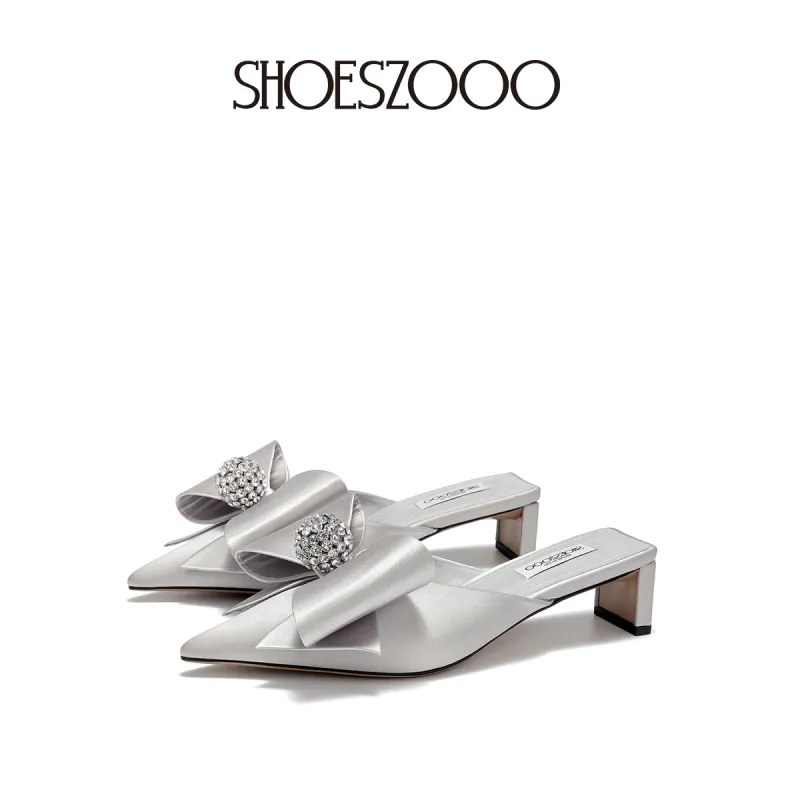 SHOESZOOO Closed Toe Slippers Women's Gilded Secret Silver-1