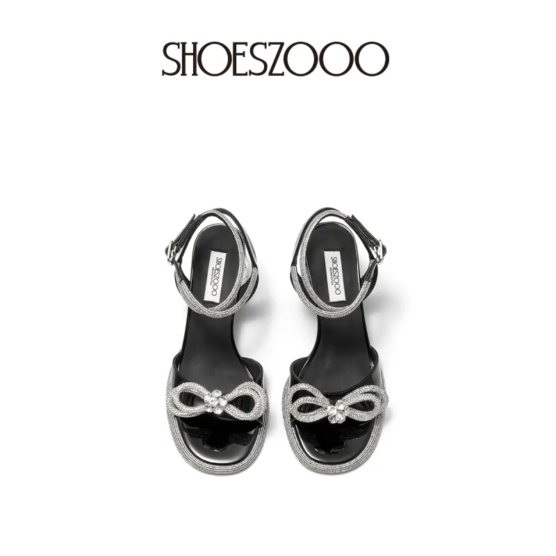 SHOESZOOO One Strap Sandals 6cm Women's Hepburn Black-3