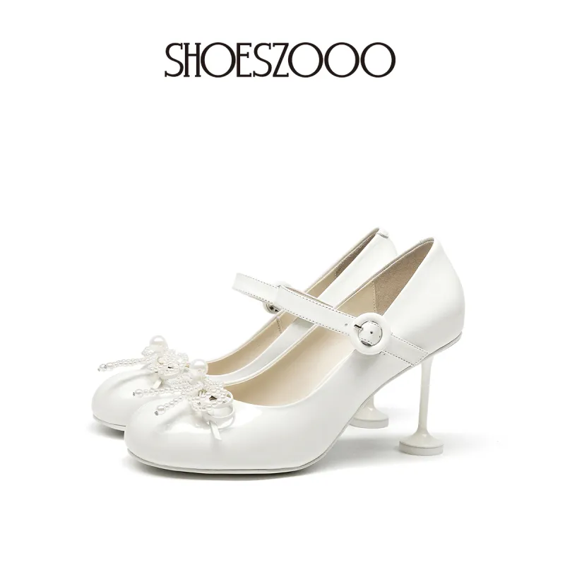 SHOESZOOO High Heels 8cm Women's Pearl White-1