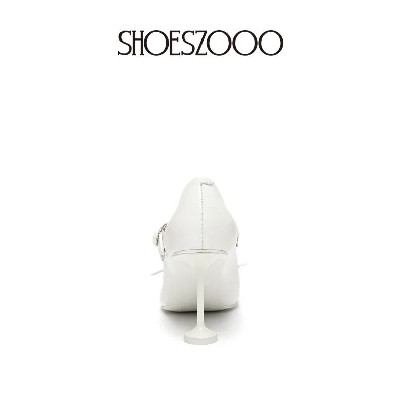 SHOESZOOO High Heels 8cm Women's Pearl White-4