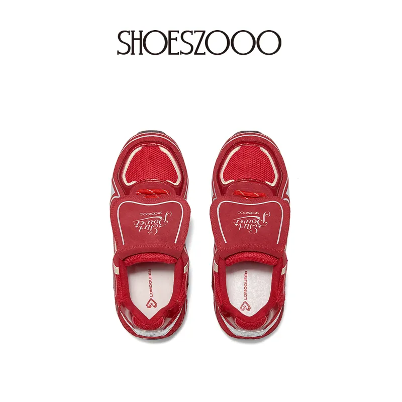 SHOESZOOO Low-Top Casual Shoes Women's Red-3