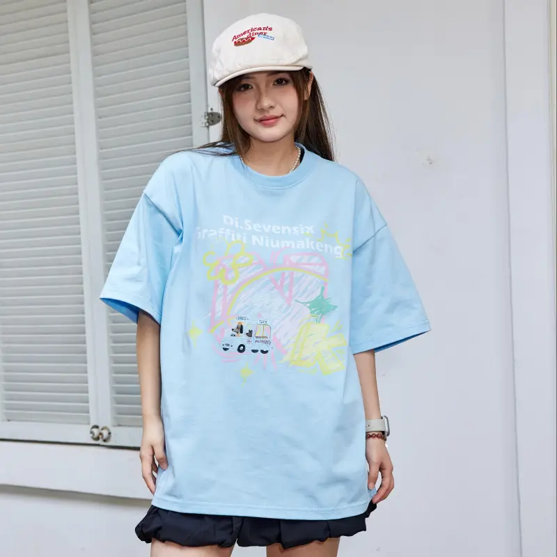 RUIZENLUO Summer T Shirt Loose Fit Unisex-2