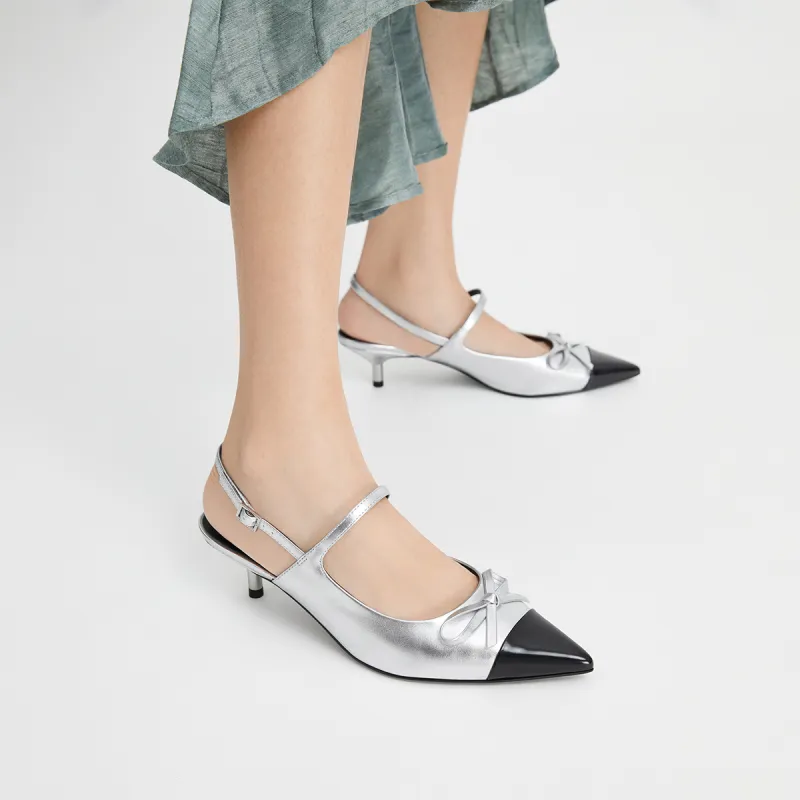 CHARLES&KEITH Small CK Bowknot New Chinese Style Casual Single Shoes 5.3cm Women's-9