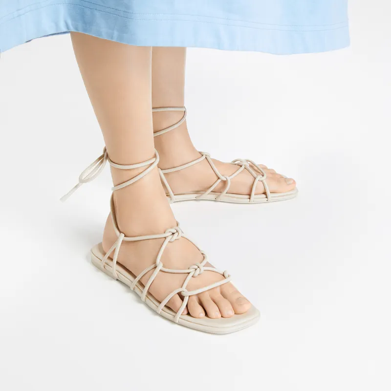 CHARLES&KEITH Small Ck One Strap Sandals 1.3cm Women's Beige/Beige/Black-3