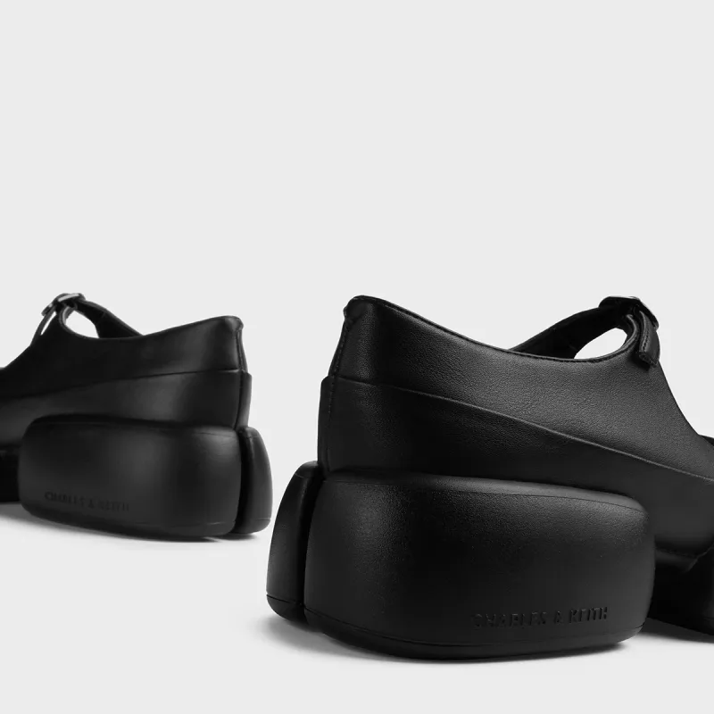 CHARLES&KEITH Small CK Gothic Lolita Style Casual Single Shoes 4.5cm Women's Black-3