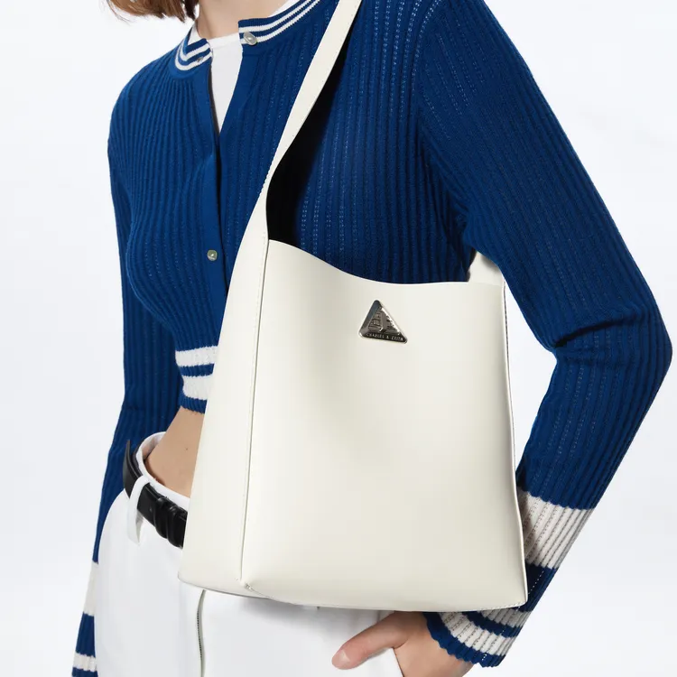 CHARLES&KEITH PU HOBO Bag, Tote Bag, Shopping Bag, Shoulder Bag Medium Size Women's Multicolor-9