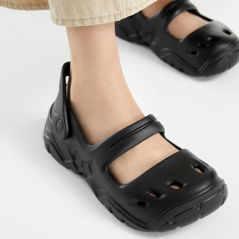 CHARLES&KEITH Small Ck Clogs 4cm Women's Beige/Beige/Black-7