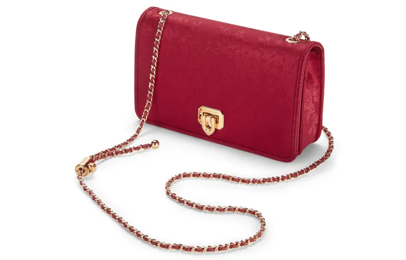 CHARLES&KEITH PU Laminated Textile Crossbody Bag Small Size Women's Black/Cream Milk White/Crimson Red Crimson-12