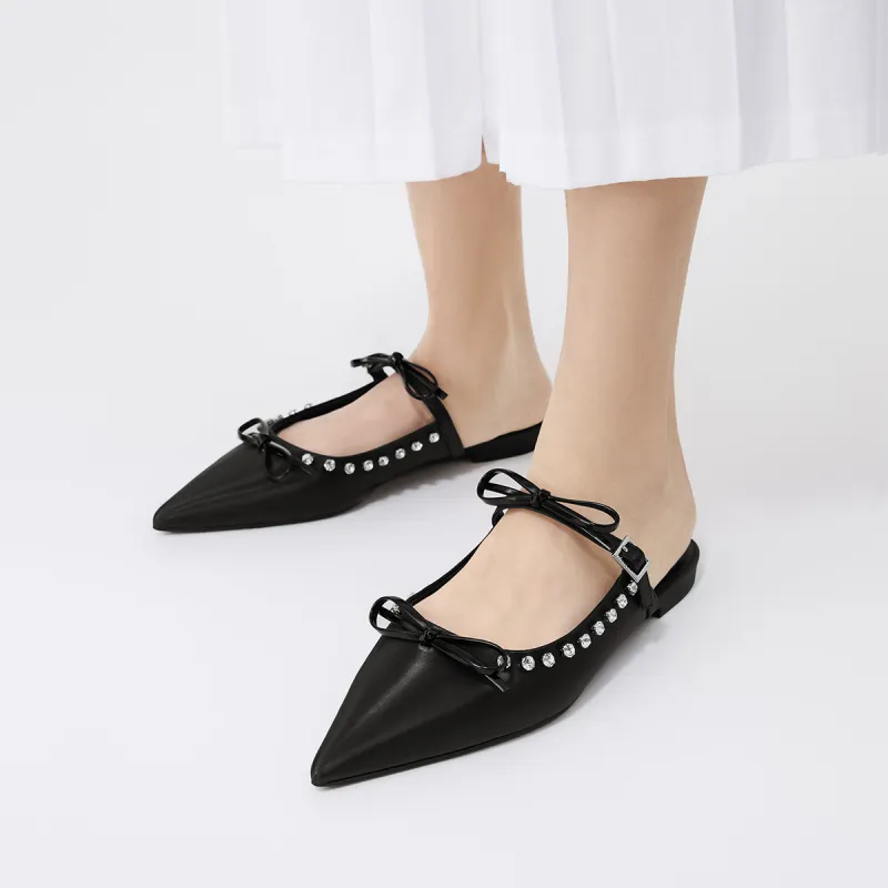 CHARLES&KEITH Composite Sole Closed Toe Slippers 1.5cm Women's Black-3