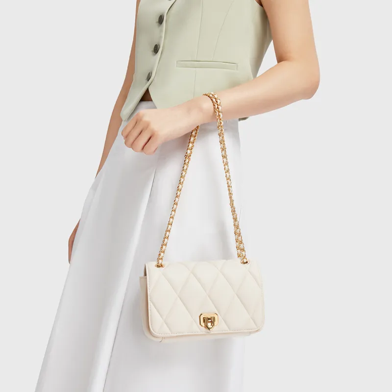 CHARLES&KEITH PU Crossbody Bags Trumpets Women's Cream Milk White/Black/Light Pink Light Pink-2