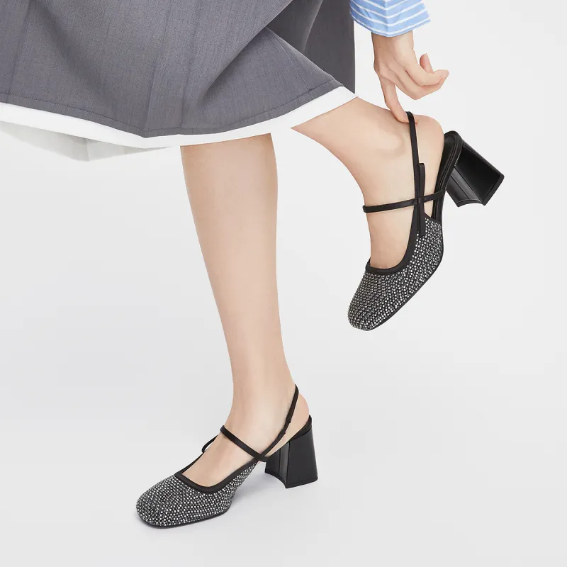 CHARLES&KEITH Small Ck One Strap Sandals 6.7cm Women's BLACK TEXTURED Black Textured-4