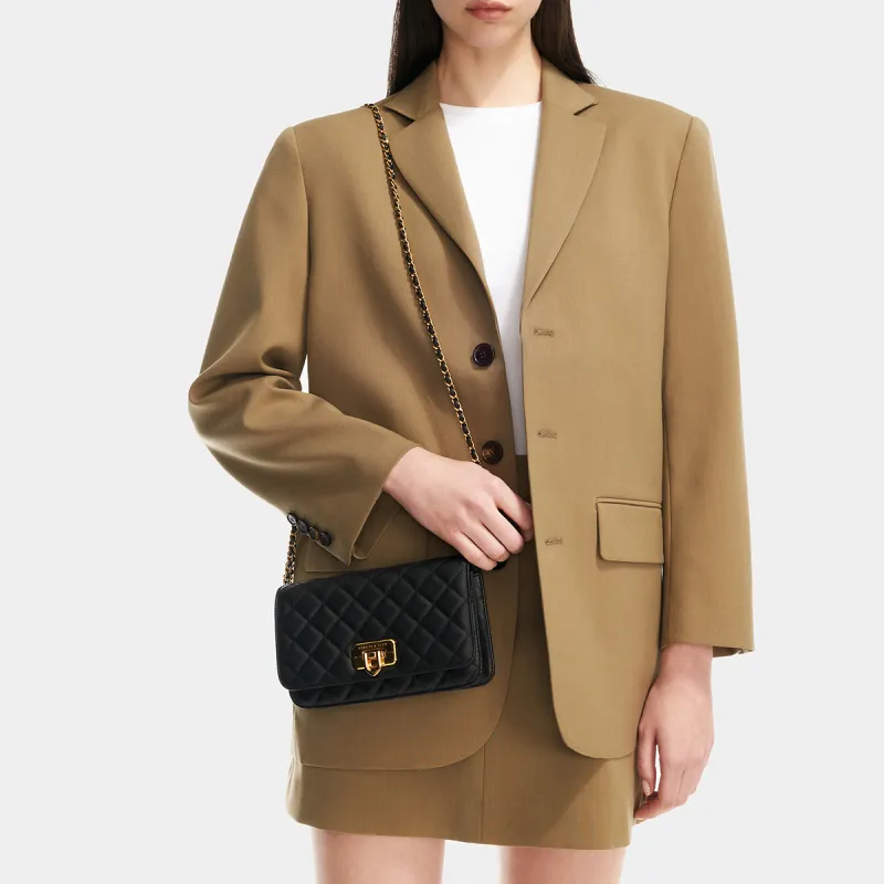 CHARLES&KEITH PU Small Square Bag Shoulder Bag Regular Women's Black/Beige/Cream Milk White/Pink-5