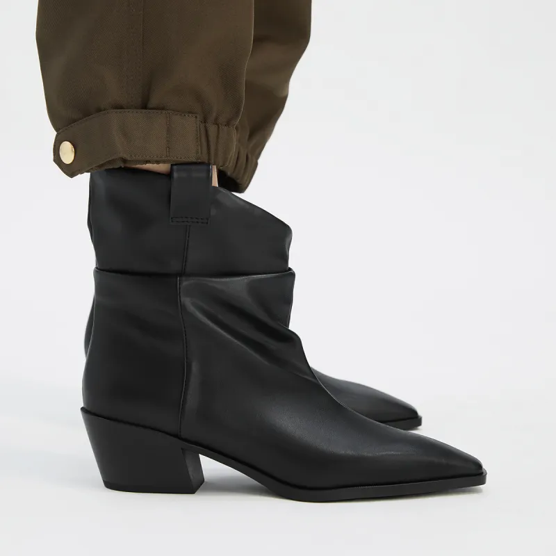 CHARLES&KEITH Small CK Ankle Boots 5.1cm Women's Tan Tea Brown/Black Black-7