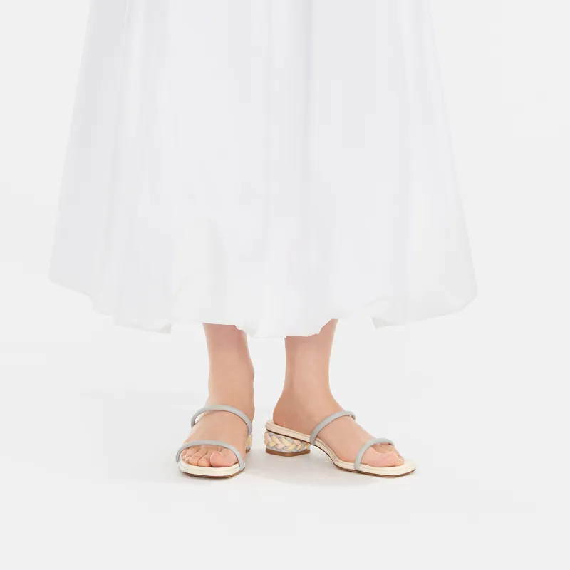 CHARLES&KEITH Composite Sole Slide Slippers 3.6cm Women's White/Multi Composite Color/Brown-9