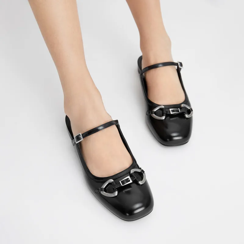 CHARLES&KEITH Composite Sole Closed Toe Slippers 2.2cm Women's Light Grey/Black Box-9